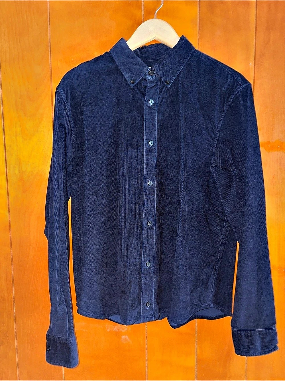 Everlane The Classic Shirt in Corduroy Button Down Blue Medium